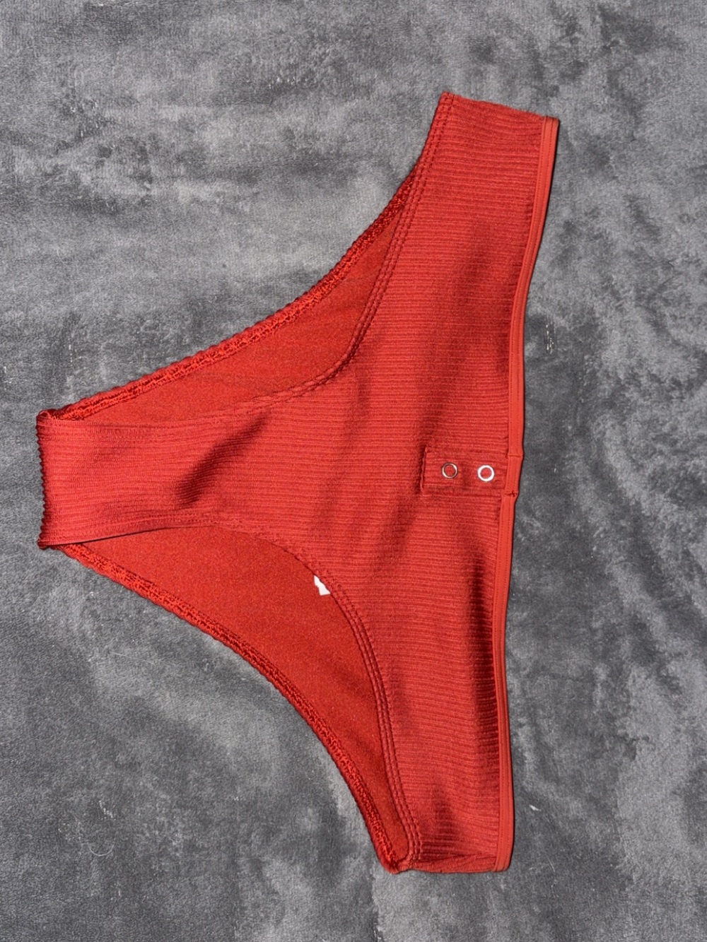 Hollister Red Ribbed Bikini Bottom